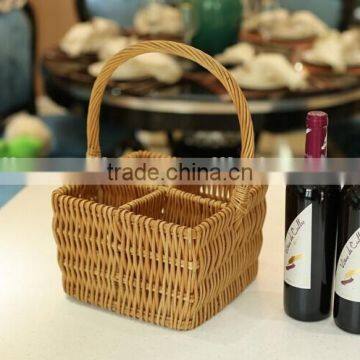 handmade natual wicker wine basket wicker bottle holder basket wicker wine basket