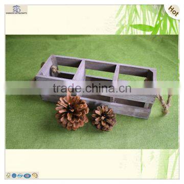 Wholesale 3 Compartments Double String Handle Wooden Wine Crates photo-5