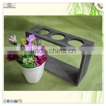 Black Color Three Compartments Wood Test Tube Rack photo-5