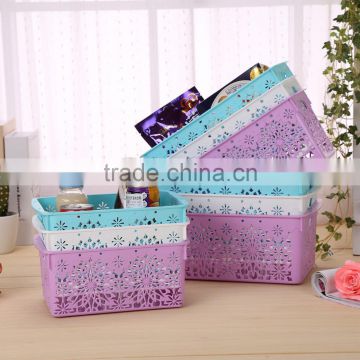 N515 Home Organization Storage Manufactory Hollow Out Plastic Storage Box Big Storage Holder