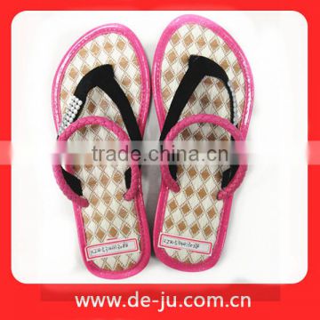 Pink Strap Made In China Rope Flip Flops Sandals