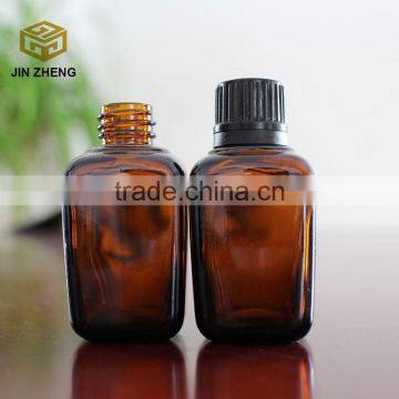 30ml 40ml 50ml Amber Square Essential Oil Glass Bottle With Pump Dropper photo-5