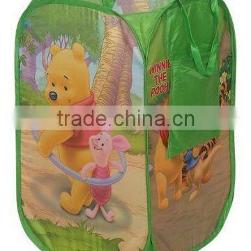 Cute Cartoon Winnie Collapsible Foldable Folding Kids Laundry Bag Hamper Basket Custom Design