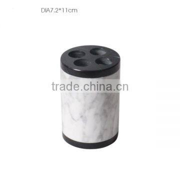 Two combine white and black inartificial marble stone toothbrush holder