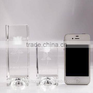3d Laser Crystal Engraving Rose Valentine Gift photo-4
