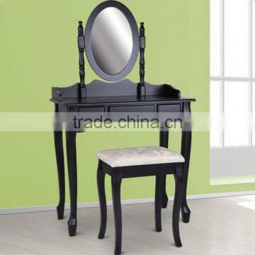 Antique Wooden Dressing Table Set, Wooden Dresser With Mirror and Bench, Make up Table Set photo-2
