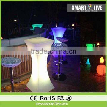 interactive bar table disco furniture/LED long bar table with lights