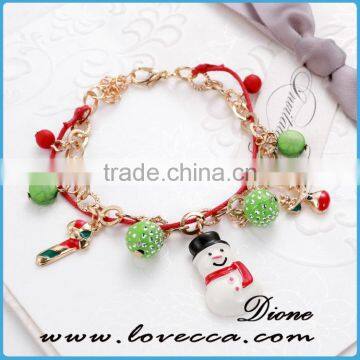 Christmas Snowman Gift Jewelry Bead Charm Bracelets With Christmas Elements photo-2