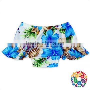 hot sale sweet summer baby blue floral ruffle cotton bloomers