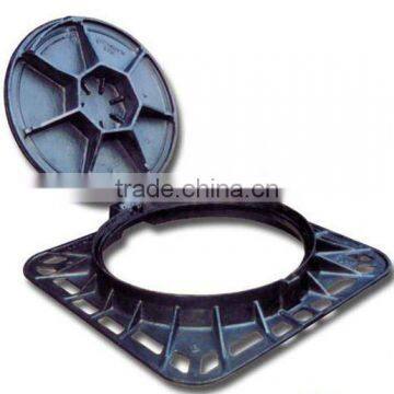 Round square Ductile iron cast iron manhole cover and frame grating EN124 B125 C250 D400