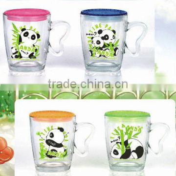 High quality handle beer glass mug with lid