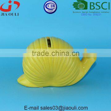 BSCI Audit Factory Decorative Ceramic Snail Coin Bank, Kids Gifts Money Box photo-3