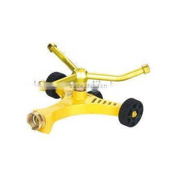 3-arm rotary metal sprinkler with wheel base