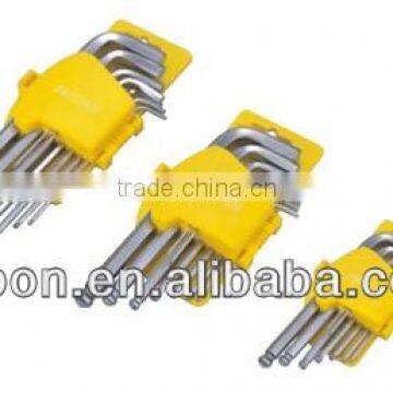 Extra-Long 9pcs Carbon steel Hex Key Wrench tools with ball end power bar