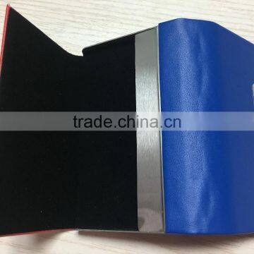 Double Sides pu Leather&Metal Personalized Leather Business Card Holder Portable Business Card Holder photo-4
