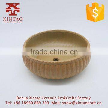 Low price brown small ceramic flower pot with small hole , wholesale succulent mini plant pot