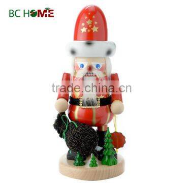 high quality santa claus wooden Nutcracker mini with christmas tree