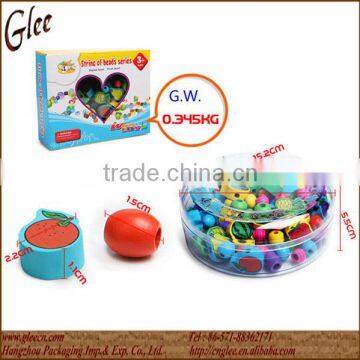 Painted children wooden cube beads