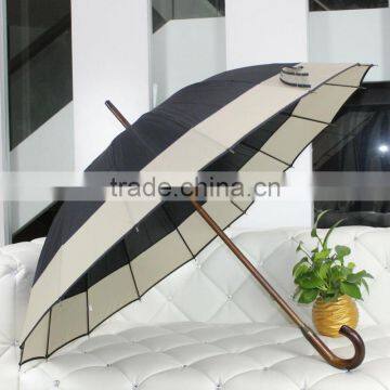 23 Inch*16 Ribs Wooden Straight Umbrella