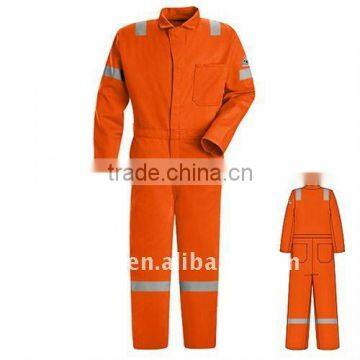 men's 100%cotton fire retardant safety coverall workwear orange boiler suits