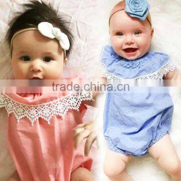 2017 Newborn Toddler Infant one-piece jumpsuit Bodysuit Lace romper Outfit