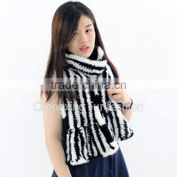 CX-S-19E 2017 Fashion Custom Scarf In Stock Knitted Mink Fur Scarf Women photo-2
