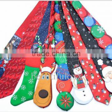 Mens silk Printed Novalty Vivid Christmas Neck ties