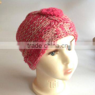Computer Machine and Hand Made Red Lovely Girl's Fashion Cute Children Knitted Hats Factory photo-5