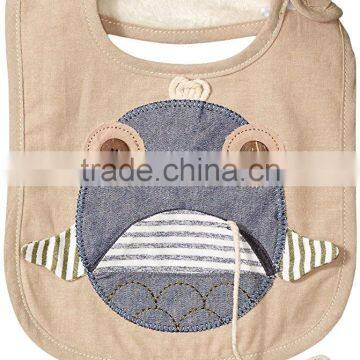 New product boutique cute custom fabric embroidery cotton baby bandana bibs