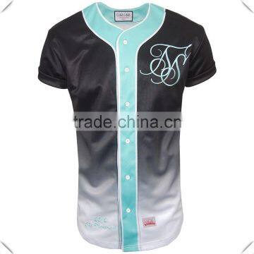 China manufacturer fashion design cheap wholesale plain baseball jerseys with sublimation printed all over body custom made