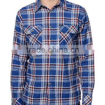 Men's floral print casual shirt with blue attached inside collar and cuff