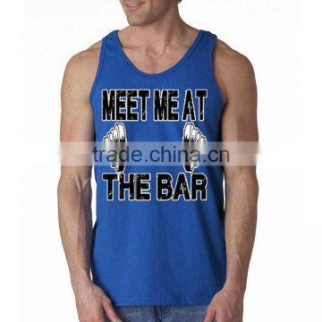 Custom Fashion Design Printed Wholesale Mens 100% Cotton Gym Tank Top photo-5