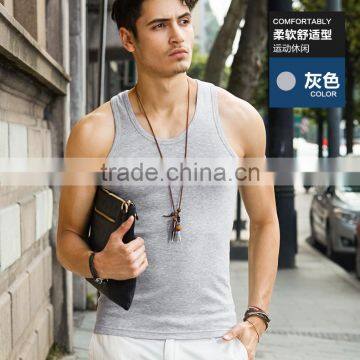 tank top manufacturer custom 2017 plain gym 100% cotton mens tank top fitness