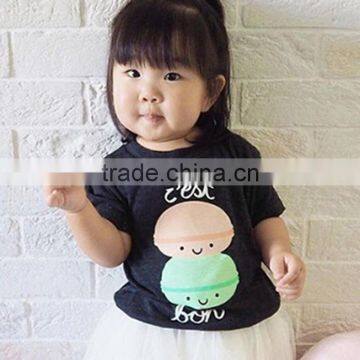 S17510A 2017 Summer Kids Girls T-Shirts Short Sleeve Top Tee Cotton T-Shirts