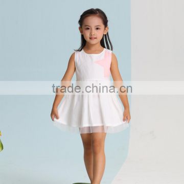 2017 summer new 100%cotton simple design baby girl dress