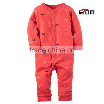 1524 OEM Baby clothes newborn boys 100% cotton print baby jumpsuit long sleeve Infants clothing& Toddlers baby onesie