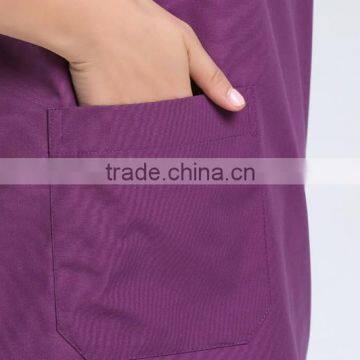 2016 Top Quality Juqian Classic Purple V Neck Summer Hospital Medical Staff Uniforms photo-6