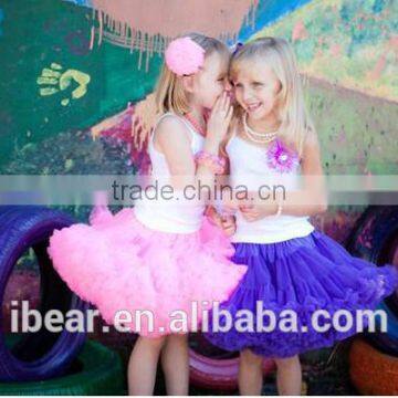 2016 Multi color Fluffy Chiffon casual Pettiskirt for dance girls