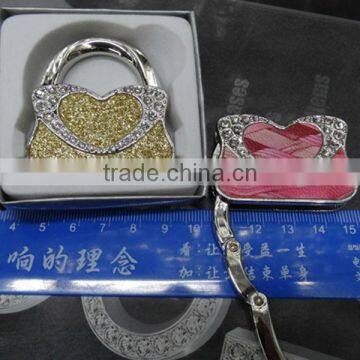 Fashion crystal foldable bag holder/purse hook