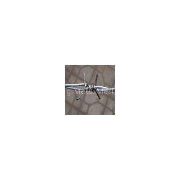 2 Strands 4 Point Galvanized Barbed Wire Fence , Steel Wire Fabric