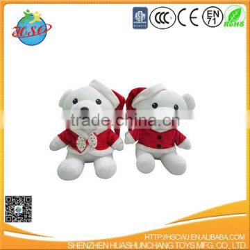 plush Christmas decorative cute white teddy bear mad in China