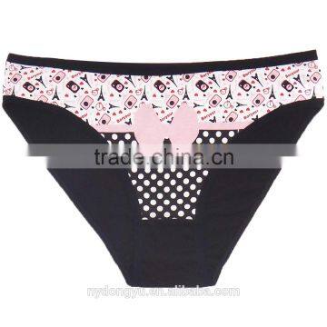 dot clock black heart cotton brief panties/yje wholesale plus size sexy cotton breathable underwea panties/mulit color