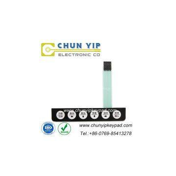 6 buttons keypad membrane switch from china supplier