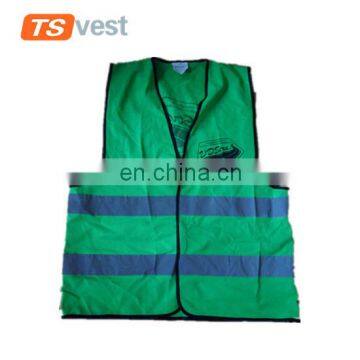 China factory supply dark green logo printed cotton safety vest