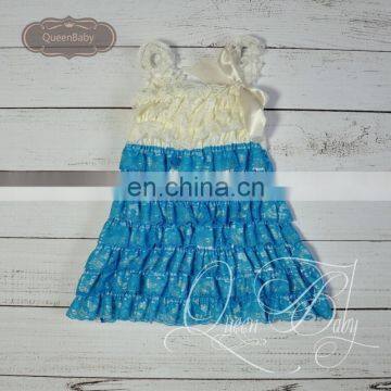 5 pcs/lot Cream&Blue Lace Dresses ,Wedding Dress,Baby Lace Dress