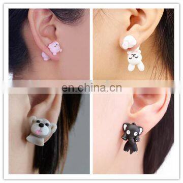 Polymer Clay 3D Animals Earrings Studs Handmade Gift Idea for Her Birthday Girl Small Gifts