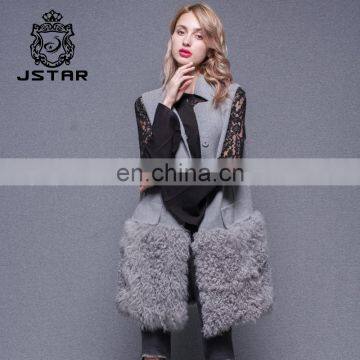 Custom Design Cashmere Coat Women Sleeveless Outerwear Fox Vest photo-2