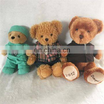 Wholesale Cheap Custom LOGO Stuffed Soft Toy Plush Uniform Teddy Bear