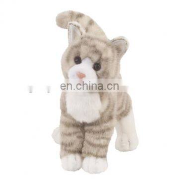 Super soft velboa materials 10inch grey tabby toy cat