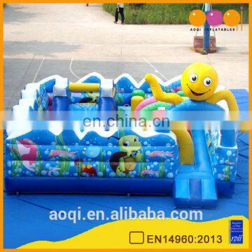 AOQI ocean fish theme inflatable fun city playground for kids